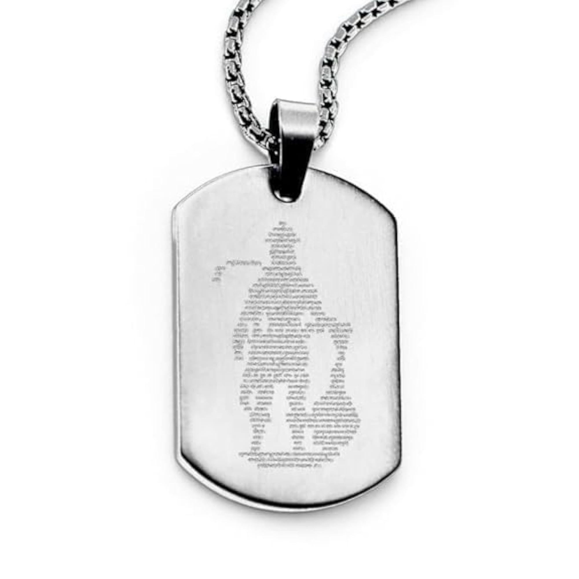Square Bar Stainless Steel Silver Locket Pendant Necklace