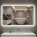 Marctani Espejo Baño con Luz LED Regulable en 3 Colores - Espejo de Pared...