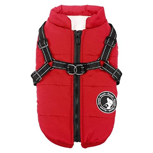 Gyuzh Dog Coat with Harness Winter Dog Coat Fleece Dog Jacket Waterproof Dog Coat Zipper Dog Jacket Puppy Coat Small Dog Clothes Dog Coat with Reflective Harness for Smal Medium Large Dogs