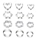 Price comparison product image Cookie Cutters,12 Pieces Biscuit Cutters Set Stainless Steel Cookie Cutters Heart Star Circle Flower Shaped Mould Pastry Bakeware Decoration
