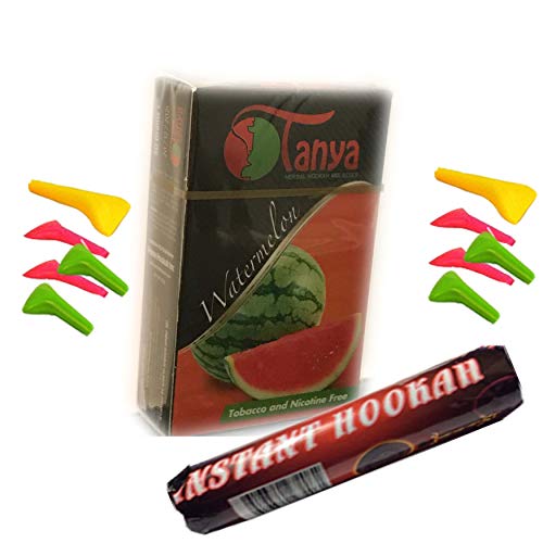 1 Hookah Flavor, from Natural Flavor, Comes with 5 Instant Charcoal,5 Mouth Tips (50g Flavor, Watermelon Flavor)