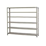 プラス KR 軽量 スチールラック 業務用 (天地6段) 耐荷重150kg/段 |奥行312mm 高さ1500mm 幅1812mm 簡単組立 602090 ライトグレー