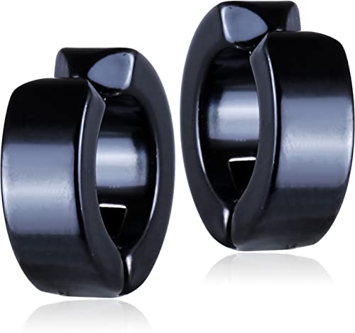 Image of Valentine Stainless Steel Multicolor Black Piercing Kaju Clip on Screw Bali Stud Pierced Earrings men boys boyfriend Alloy Hoop Stud Earring Huggie Plug Cuff Earring Tunnel Magnetic Earring KJNT23