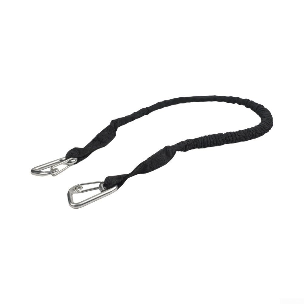 Cuerda elástica resistente de 3 pies para barcos y kayaks con correas resistentes a la intemperie y clips de acero para soluciones de acoplamiento seguras (azul)
