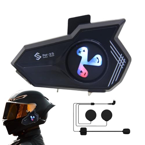 Auriculares para motocicleta inalámbricos con luces de colores y reducción de ruido