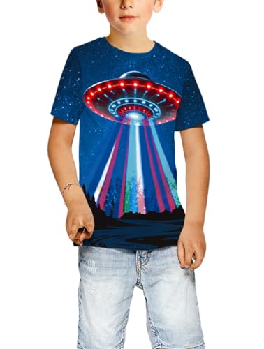 Image of Ainuno Graphic Tees for Boys Girls Kids 7-14Y, Summer Short Sleeve T Shirt Cool 3D Print