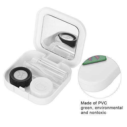 Estojo para lentes, estojo para óculos dupla face portátil 2 em 1, recipiente em forma de olho com e