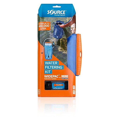 SOURCE Outdoor 2L Widepac Bladder for Hydration Packs - Including Inline Sawyer Mini Water Filter - High-Flow Helix Bite Valve - Zero Taste and Virtually Self-Cleaning - 70oz, Transparent Blue (2530220202) - Thumbnail 5