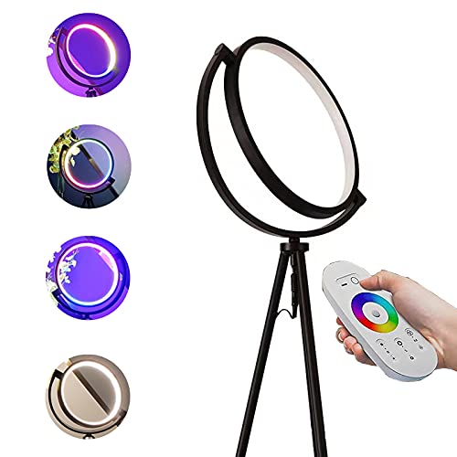 WODQYAZ LED Tischlampe Mit USB-Kabel, RGBW Ring Stimmungslicht Schreibtischlampen Dimmer Schalter für Wohnzimmer, Schlafzimmer Und Kinderzimmer Deko Cover