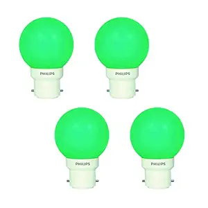 Philips Deco Mini Base B22 0.5 watts Led Bulb (Pack Of 4, Green)