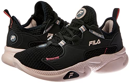 Tênis, Move On, Fila, Feminino, Preto/Rosa Claro/Cinza, 37