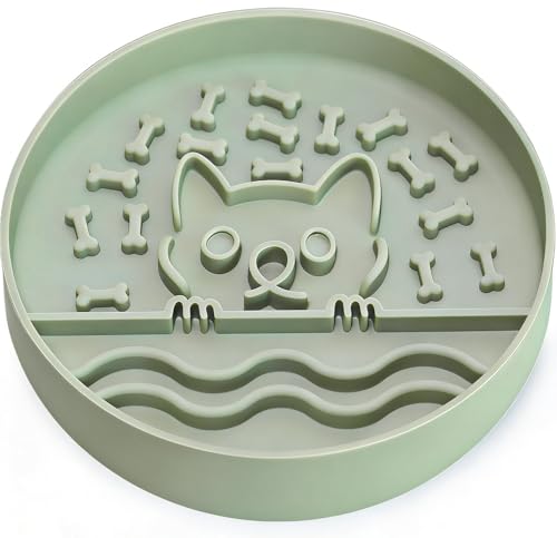 Zonopy Slow Feeder Dog Bowl with Non-Slip Base, Silicone Puzzle Dog Food Bowl with Unique Design, Slow Feeding Bowl for All Types of Dogs Cats, Interactive Slow Eating, BPA-Free