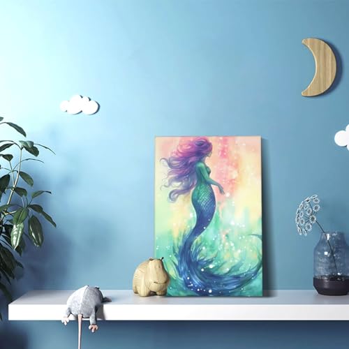 Impression sur toile HD sirène œuvre d'art murale de qualité