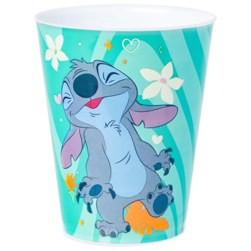 Image of Silver Buffalo Disney Lilo and Stitch 4 Piece Plastic Mini Cup Set Featuring Lilo, Stitch, Scrump, and Angel, 1.5 Ounces