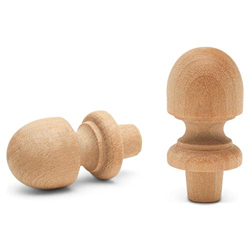 Small Wood Finials, 1-1/2 inch Wooden Finials for Crafting, DIY Dcor, and Wooden Finial Crafts, Pack of 50, by Woodpeckers