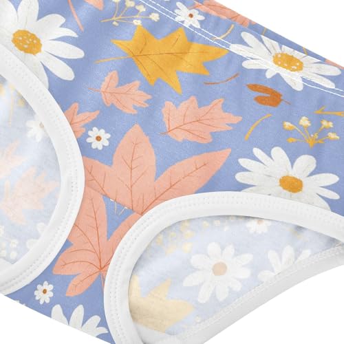 Wusikd Maple Leaves Girls' Underwear Cotton Daisies Girls Briefs Soft Toddler Underwear 2T4