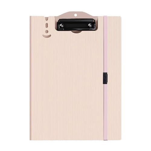 Image of oddpod Vertical A4 Plastic Clipboard with Elastic Strap /Multi-Function Document Paper Storage File Folder with Outer Cover for Students & Professionals - Light Pink