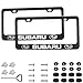 2Pcs Newest Matte Aluminum Alloy Subaru Logo License Plate Frame,with Screw Caps Cover Set,Applicable to US Standard car License Frame, for Subaru（Matte Black）