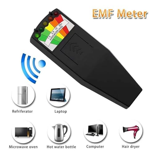 Medidor EMF portátil de 5 luces LED para solucionar dudas de campos magnéticos 2