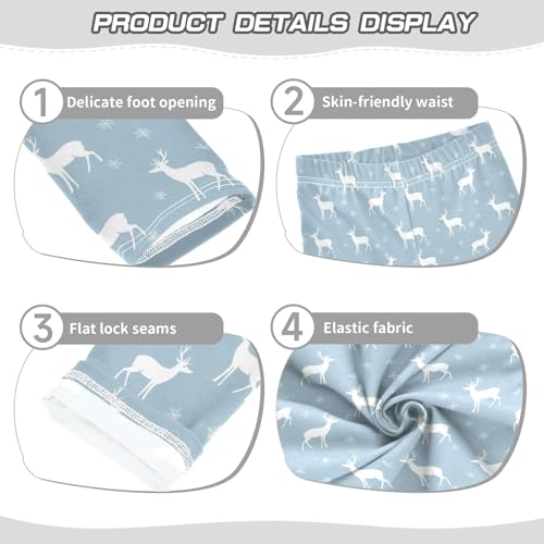 Reindeers Snowflake Pattern Girls Leggings Kids Yoga Pants Athletic Tights Pants 4-10 Years3