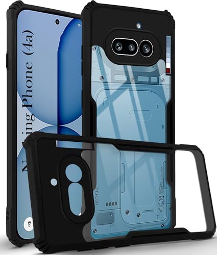 Image of Jkobi Hybrid Back Cover Case for Nothing Phone 4A 5G (Shockproof with Polycarbonate Clear Panel | Professional Black)