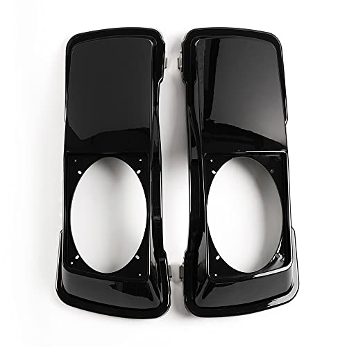 Tapas para altavoces de alforjas para motocicleta, color negro, compatibles con Harley Davidson Touring (1994-2013), modelos FLHR, FLTR, FLHX, Road Glide, Road King, Ultra, Street Glide, Electra Glide, Softail, DYNA y Sportster miniatura 2