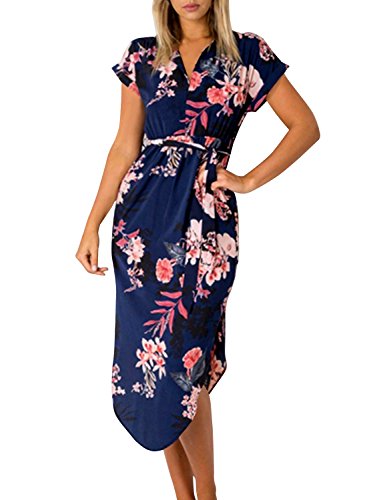 Cindeyar - Vestido - Camisa - para Mujer Azul Oscuro M