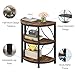 Tribesigns Half Round End Table, Half Circle Side Table with Shelves, 3-Tier Half Moon Table with Metal Frame, Small Narrow End Tables for Living Room, Bedroom, Bathroom, Rustic Brown (1 PC)