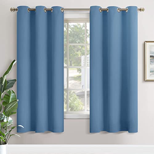 Image of YoungsTex Denim Blue Blackout Curtains 72 Inches Length for Living Room - Thermal Insulated Window Drapes with Grommet Room Darkening for Bedroom, 2 Panels, 42 x 72 Inch