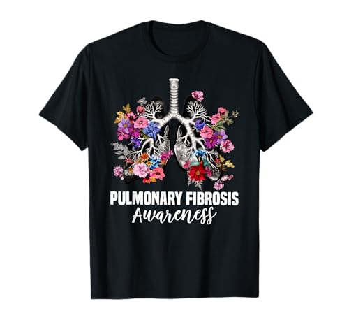 Pulmonary Fibrosis Awareness Lung Disease Floral Respiratory T-Shirt