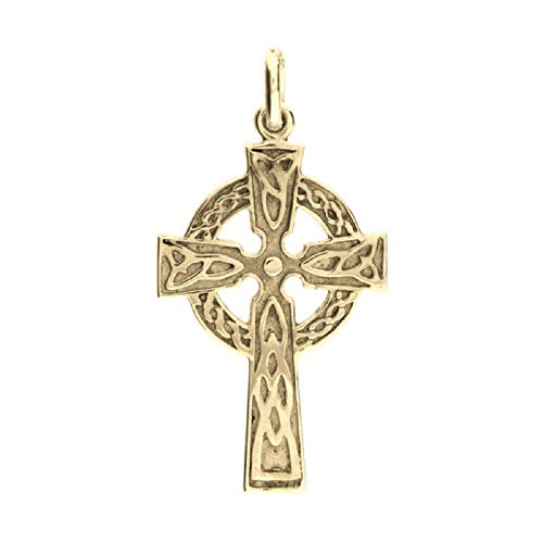 Pendentif croix Celte en plaqué or 750/000 hypoallergénique sans nickel pour homme et femme