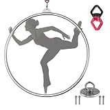 FFYUTING Juego de aro aéreo, aro de Yoga de Punto único de 85/90 cm para Circo, con Accesorios, aro aéreo de Fitness Lyra, aro de Yoga aéreo para el hogar, gimnasios y Clubes