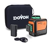 DOVOH レーザー墨出し器3x360°12ライン グリーンレーザーレベル 高精度レーザー水平器 フルライン 自動補正 Type-C充電可能 受光器対応 Y3-360G