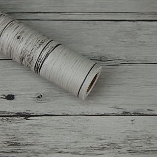 Hode Wood Effect Sticky Back Plastic 60cmx3m Vintage Grey Self Adhesive Wallpaper Removable Waterproof Peel and Stick Wallpaper for Wall Furniture Door