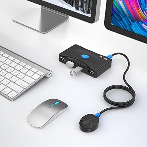 Image of MT-VIKI USB 3.0 Switch 4 Port USB Switch Selector 5Gbps High-Speed Peripheral Sharing Switcher for 2 Computer Share Mouse Keyboard Compatible with Laptop Scanner Printer 2 Pack Cable