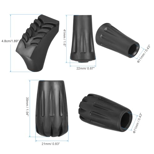 PATIKIL Trekking Pole Tips Accessories Set, 8 Pack Hiking Stick Tip Protectors Cap Ends for Outdoor Climbing Ski Poles - Image 2