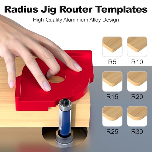 Image of Radius Jig Router Templates 3 Pcs, Aluminum Alloy Corner Radius Routing Templates for Woodworking Rounded Corners, R5 /10 /15 /20 /25 /30