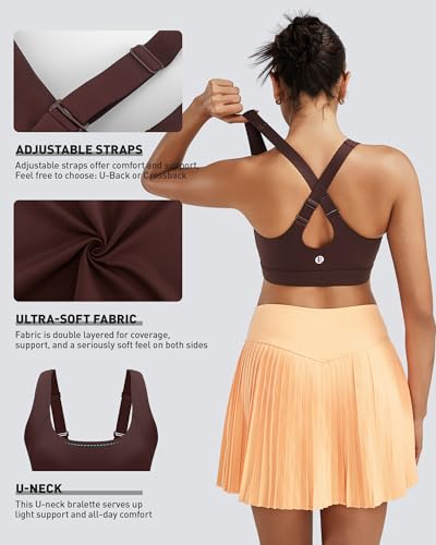 Image of RUNNING GIRL Adjustable Straps High Impact Sports Bra for Women,High Support Workout Sports Bras with Sewn in Pads