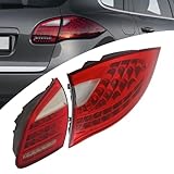 Right Side Inner Outer Tail Light Assembly for Porsche Cayenne 2011-2014, Black Housing LED Rear Brake Lamp, Replacement Set for Tail Lights, 958945094A & 958945096A (Passenger Side Inner+Outer)