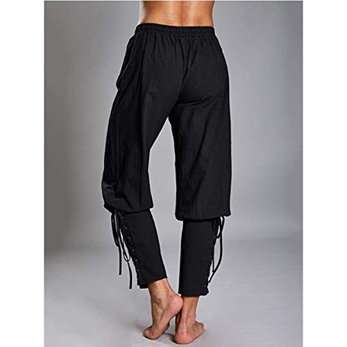 Seidarise Men's Pirate Pants Medieval Ankle Pants Viking Navigator Trousers3