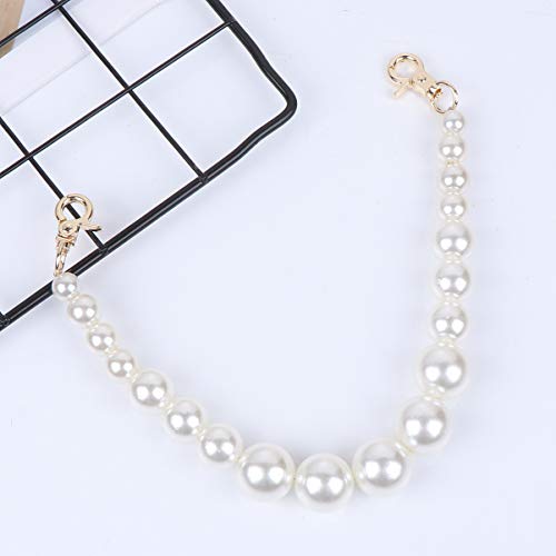 Exceart 2 peças de alça de bolsa de pérolas curtas com alças decorativas de substituição com fivelas