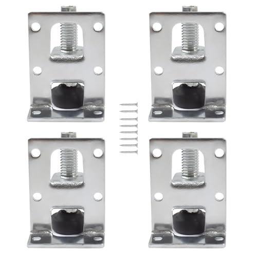 調節可能なキャビネット脚4本セット。頑丈な金属製家具用脚、滑らないデザイン。ワードローブの安定性。本棚交換用脚。