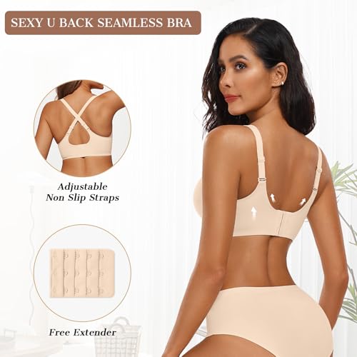Image of OEAK Womens Wireless Jelly Bras Push Up Bralette Full Coverage No Underwire Bra Comfortable Everyday Seamless Tshirt Bras