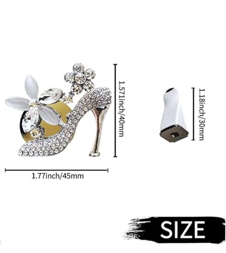 Image of Car Air Freshener Hanging, Air Freshener Diffuser for Cars, Air Fresheners Diffuser oil For Car,Car Air Freshener For Women,Aromatherapy Air Vent Clip Charm, air freshener High Heel,Silver