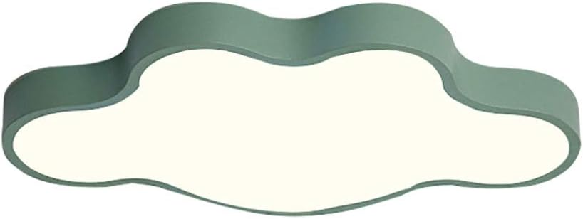 WXHC Lámpara de techo LED creativa simple de la nube,Lámpara infantil del botón nórdico del LED,Lámpara de habitación del niño y de la niña,Lámpara del dormitorio-Luz tricolor verde 63cm