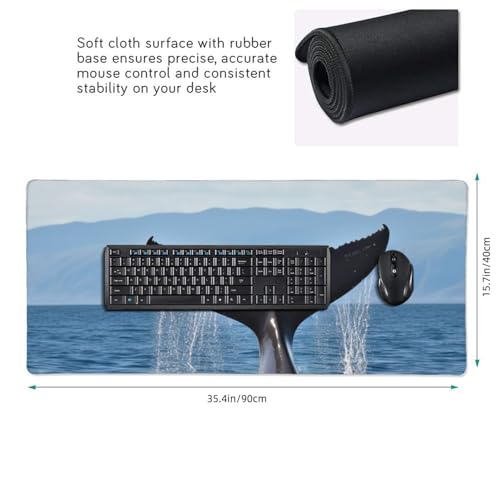 Tapis de souris pour clavier étendu et imperméable avec bords cousus robustes
