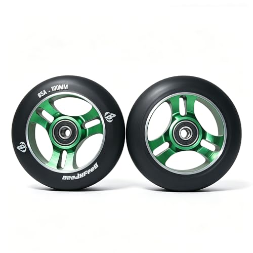 Roues de trottinette 100mm anti-vibration et usure en gomme PU 85A