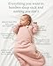 PurComfy Supersoft Long Sleeve Sleep Sack 1.0 TOG, Premium Baby Sleeping Bag 2-Way Zipper Sleep Sack with Sleeves 3-6 Month, Blush