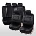 Zone Tech Universal Leather Car Seat Covers – 11-Piece Classic Black Luxury Universal Fit Interior Décor PU Leather Car Seat Cover