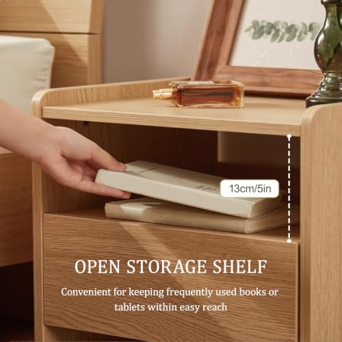 Table de chevet avec tiroirs jaune au design compact et facile à installer - 6